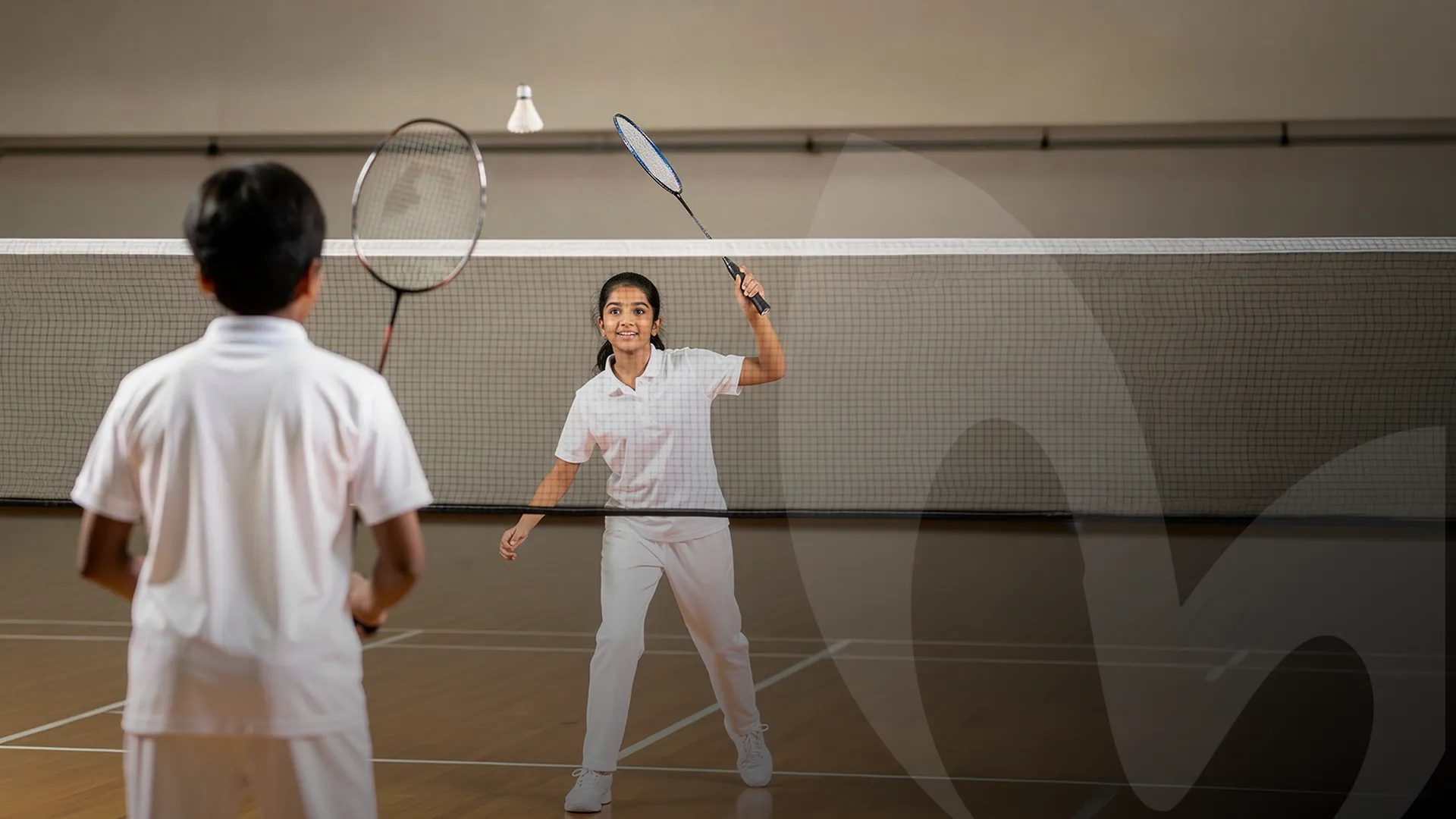 Badminton practice session